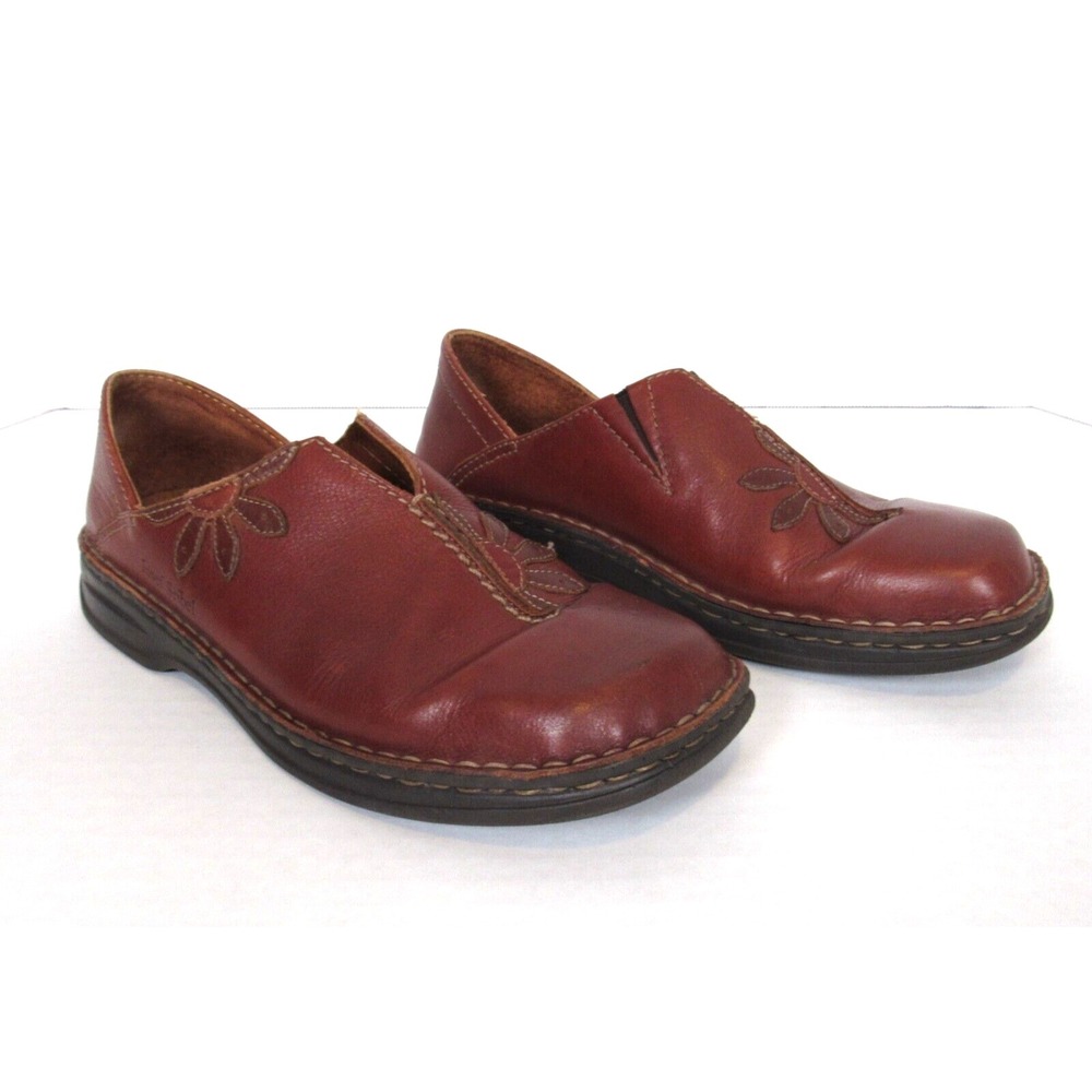 JOSEF SEIBEL Brown Leather Slip On Loafers Shoes Women's SZ 38
